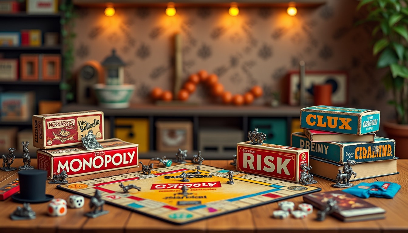 découvrez l'univers nostalgique des jeux de table vintage des années 80-90. plongez dans des heures de divertissement avec ces classiques intemporels, parfaits pour les soirées en famille ou entre amis. redécouvrez le charme et l'authenticité de ces jeux qui ont fait le bonheur de toute une génération.
